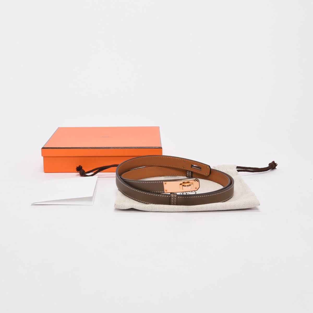 Hermes Etoupe Epsom Kelly 18 Belt RGHW