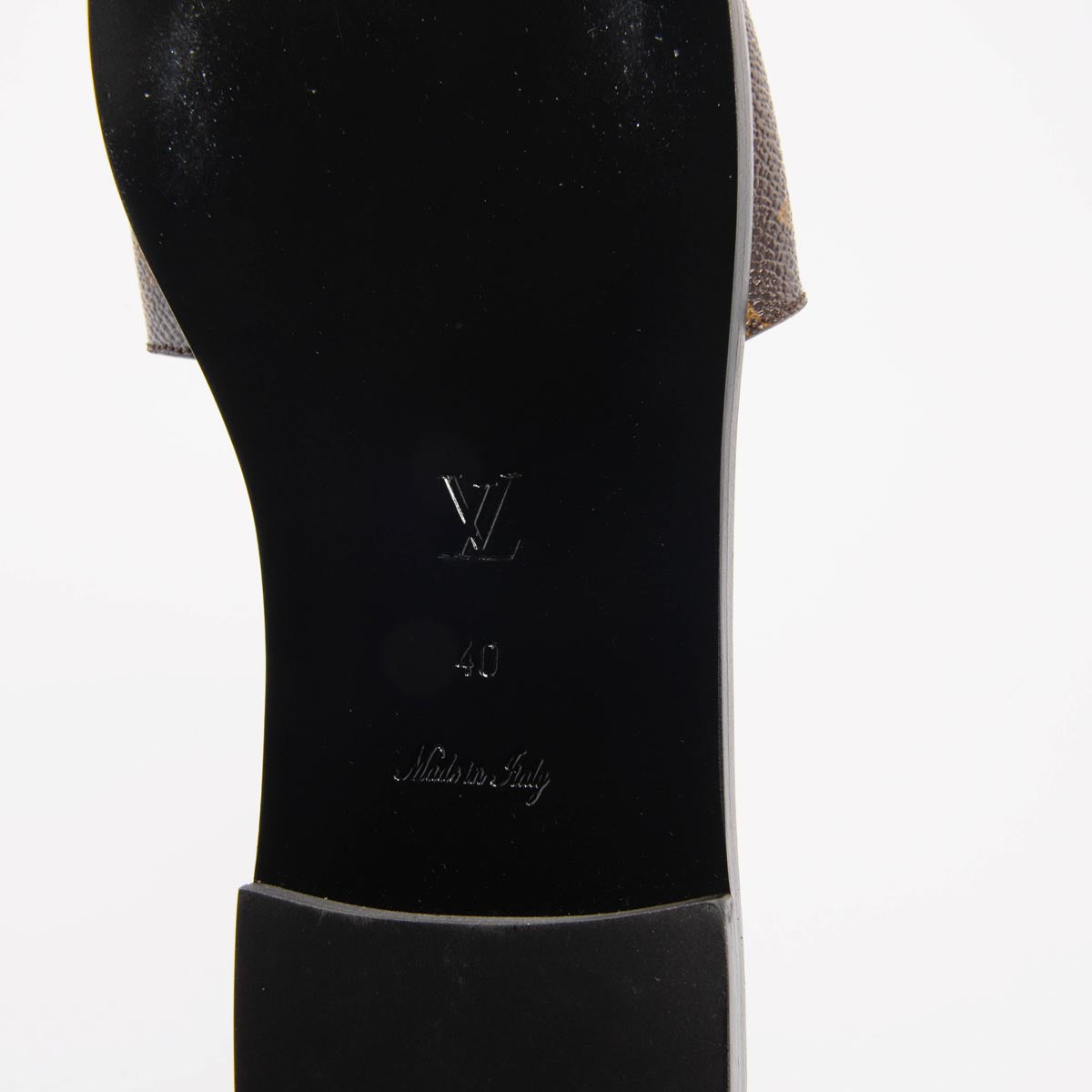 Louis Vuitton Black Monogram Lock It Flat Mules 40