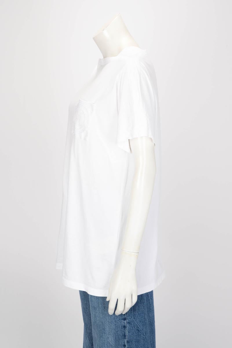 Hermes White Cotton Mosaique H Embroidered Tunic FR 40