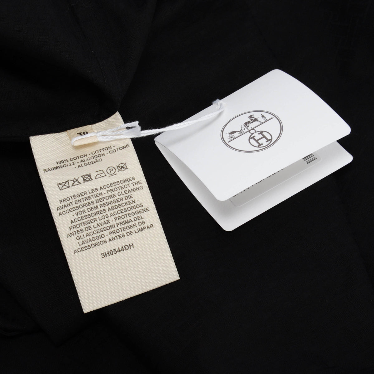 Hermes Black Cotton Poplin Mosaique Zip Dress FR 38