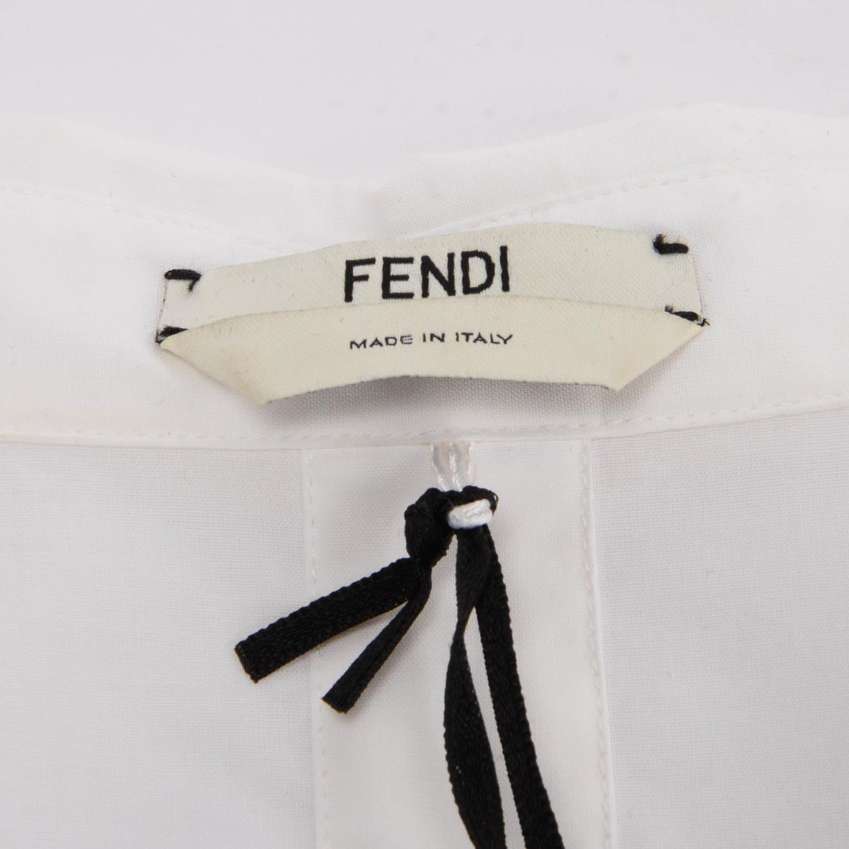 Fendi White Cotton FF Embroidered Pocket Shirt IT 44