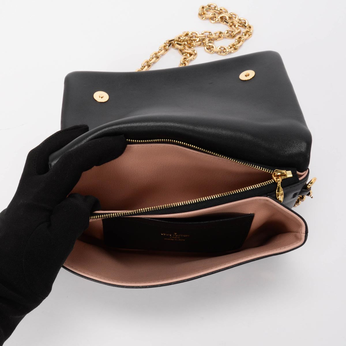 Louis Vuitton Black Monogram Lambskin Coussin Pochette