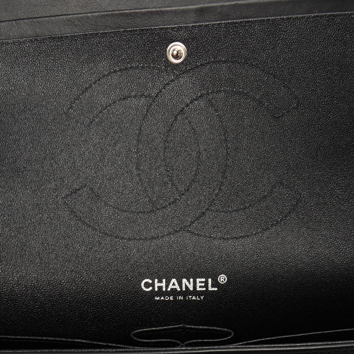 Chanel Black Quilted Patent Large Double Flap Bag