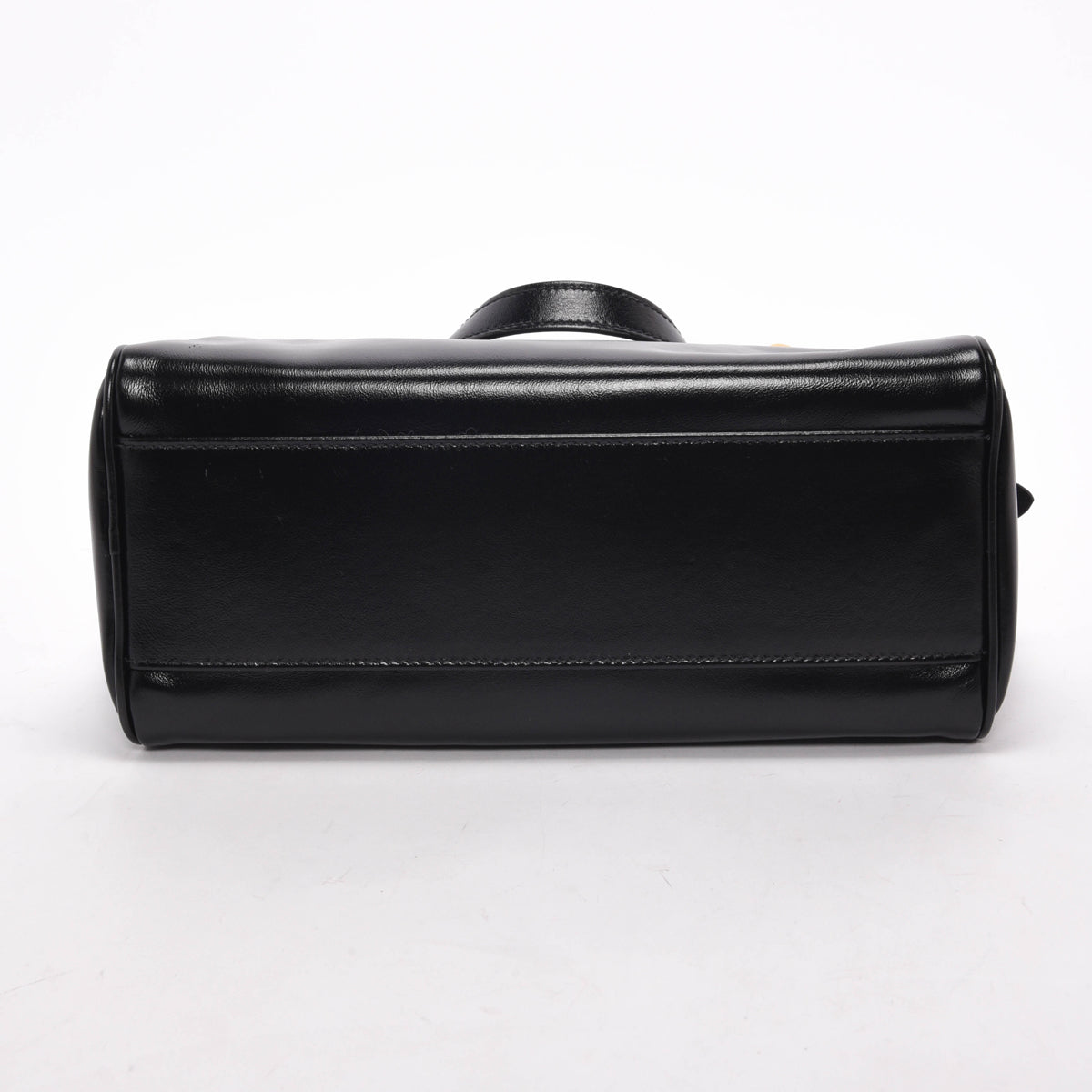 Miu Miu Black Soft Lux Bauletto Logo Bag