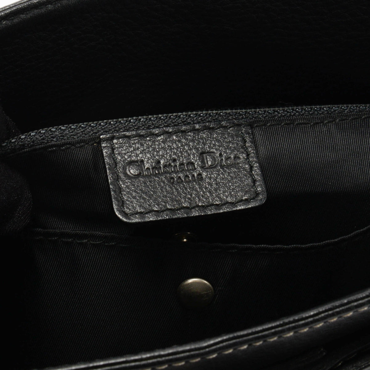 Dior Black Denim & Calfskin Belt Everyday Bag