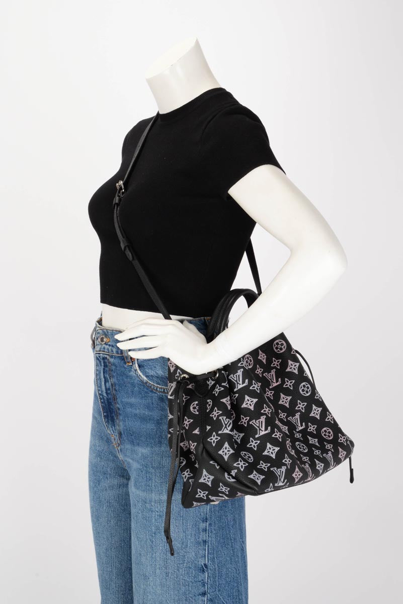 Louis Vuitton Black Mahina Flight Mode Bella Tote