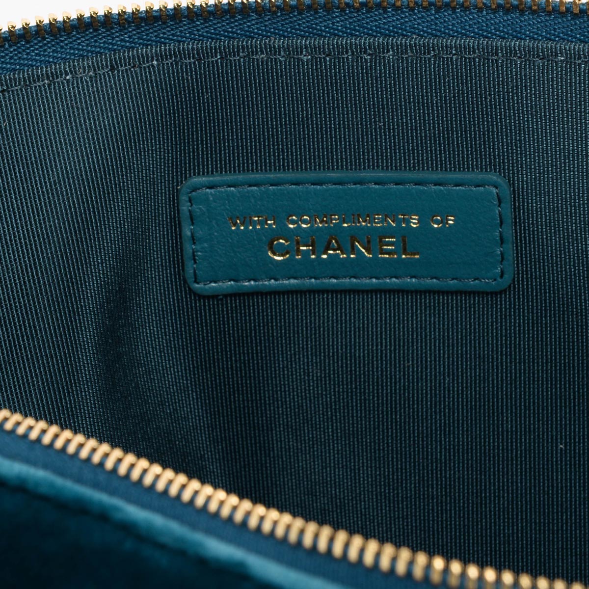 Chanel Teal Velvet Medium O-Case