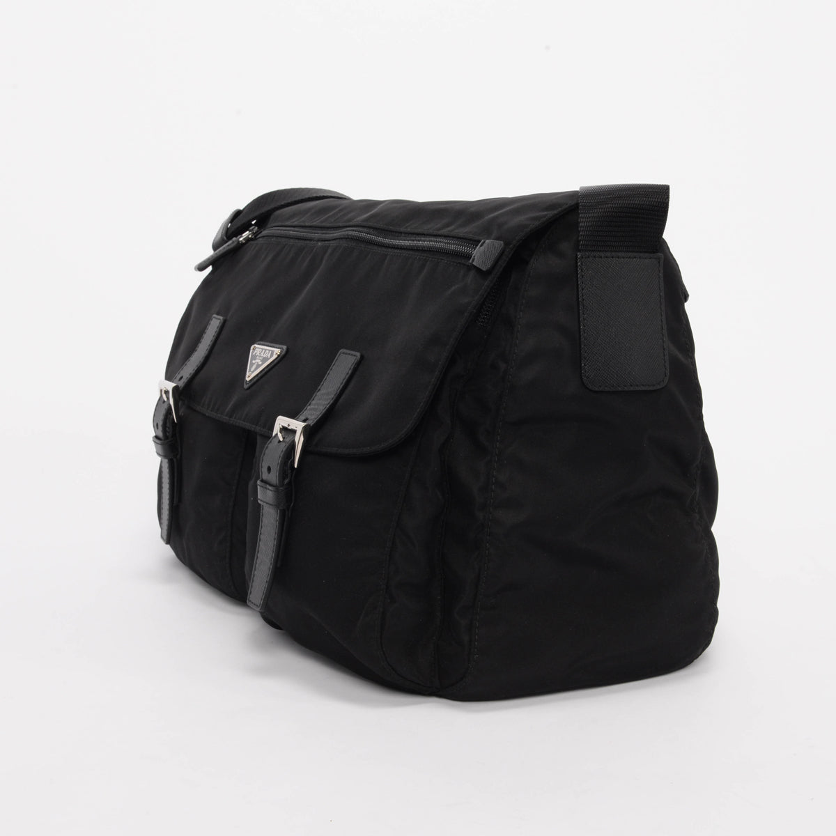 Prada Black Nylon Vela Sport Messenger Bag