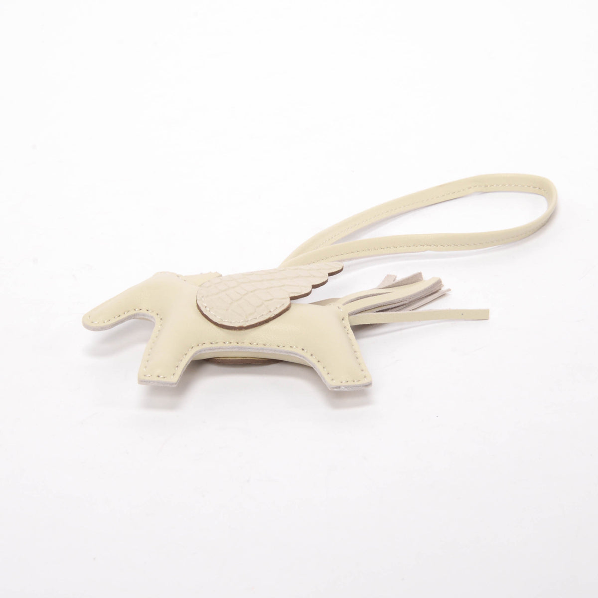 Hermes Craie Lambskin & Alligator Rodeo Pegase PM Bag Charm