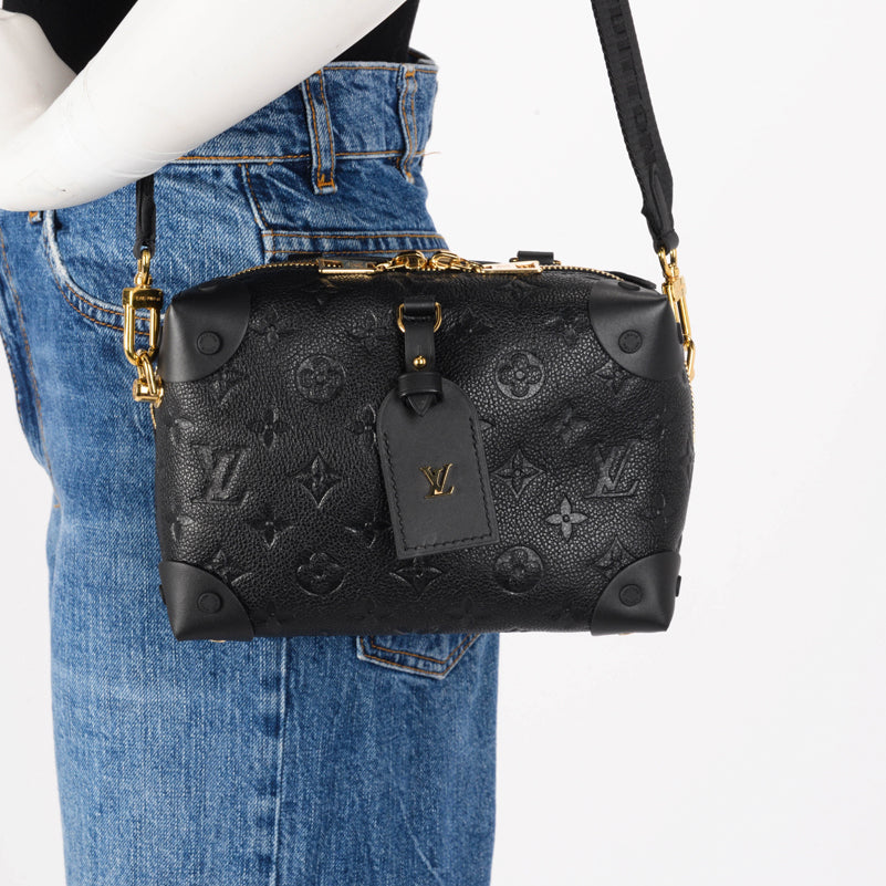 Louis Vuitton Black Monogram Empreinte Petite Malle Souple Bag