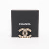 Chanel Light Gold Pearl & Crystal CC Brooch - Blue Spinach
