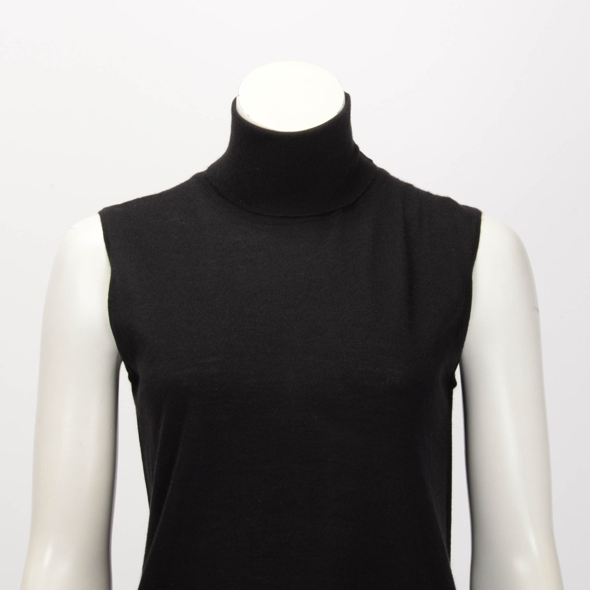 Hermes Black Cashmere & Silk Asymmetric S/Less Top M