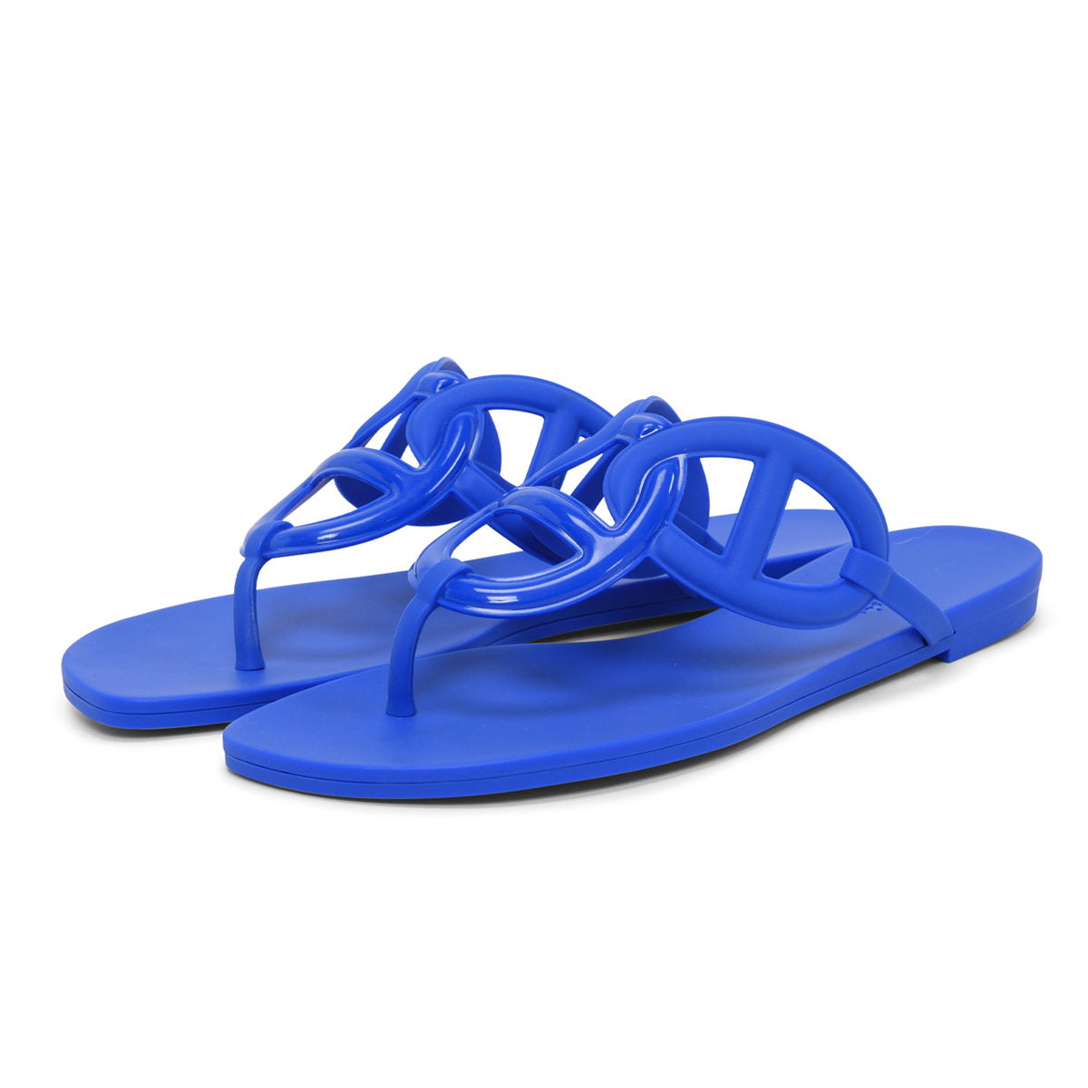 Hermes Royal Blue Rubber Egerie Sandals 39