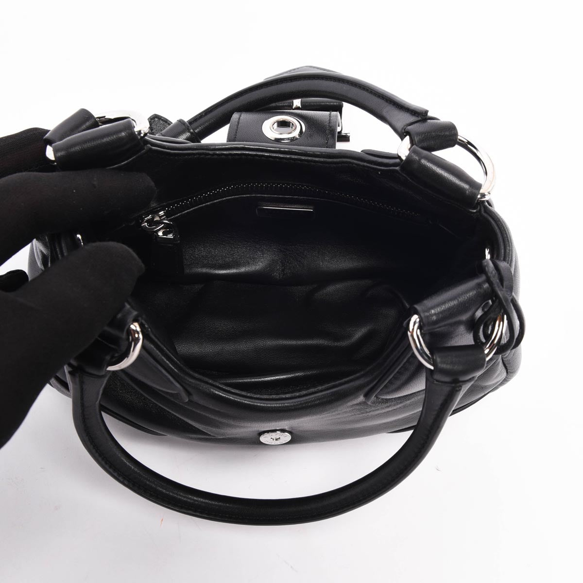 Prada Black Nappa Soft Moon Mini Bag