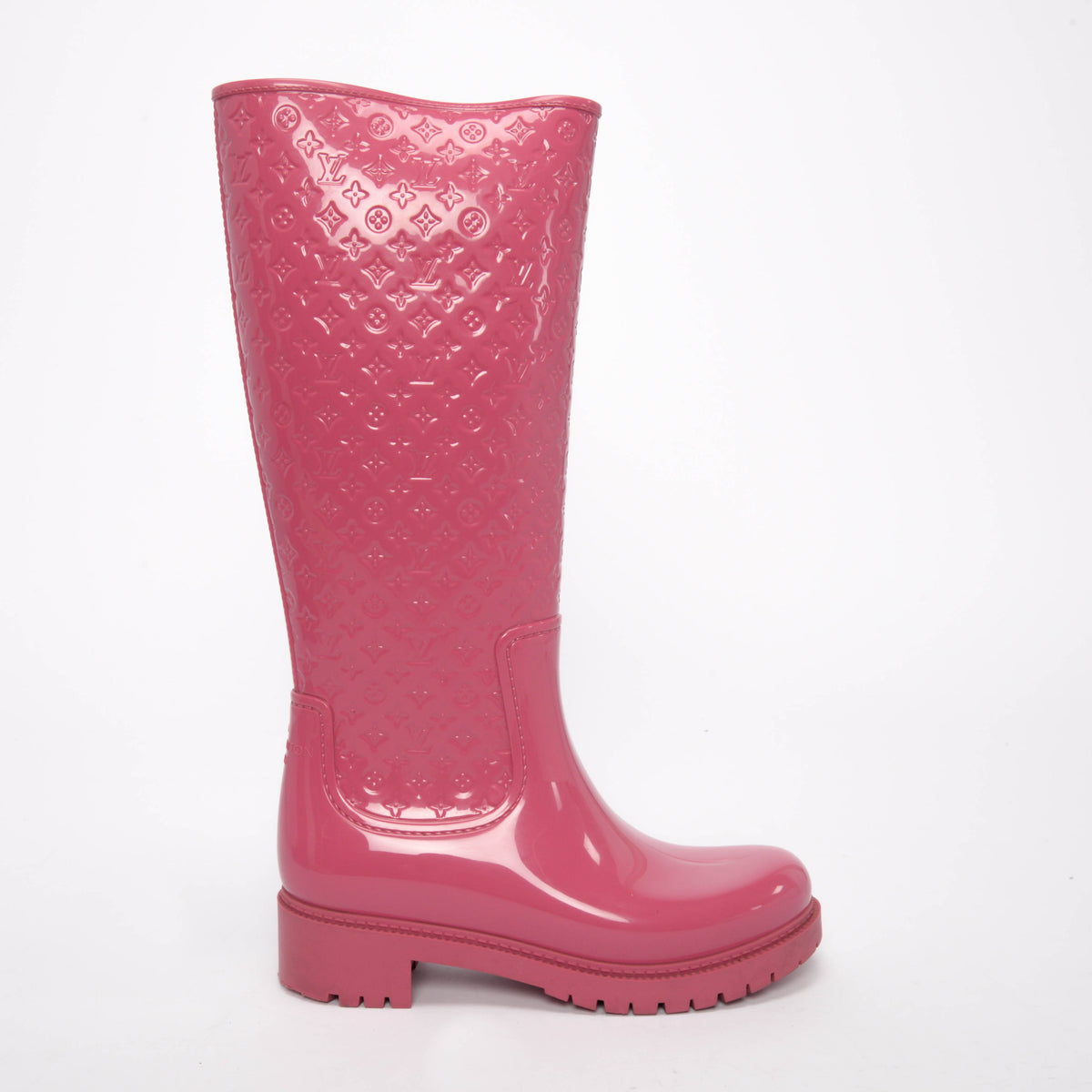 Louis Vuitton Pink Rubber Monogram Splash Rain Boots 36