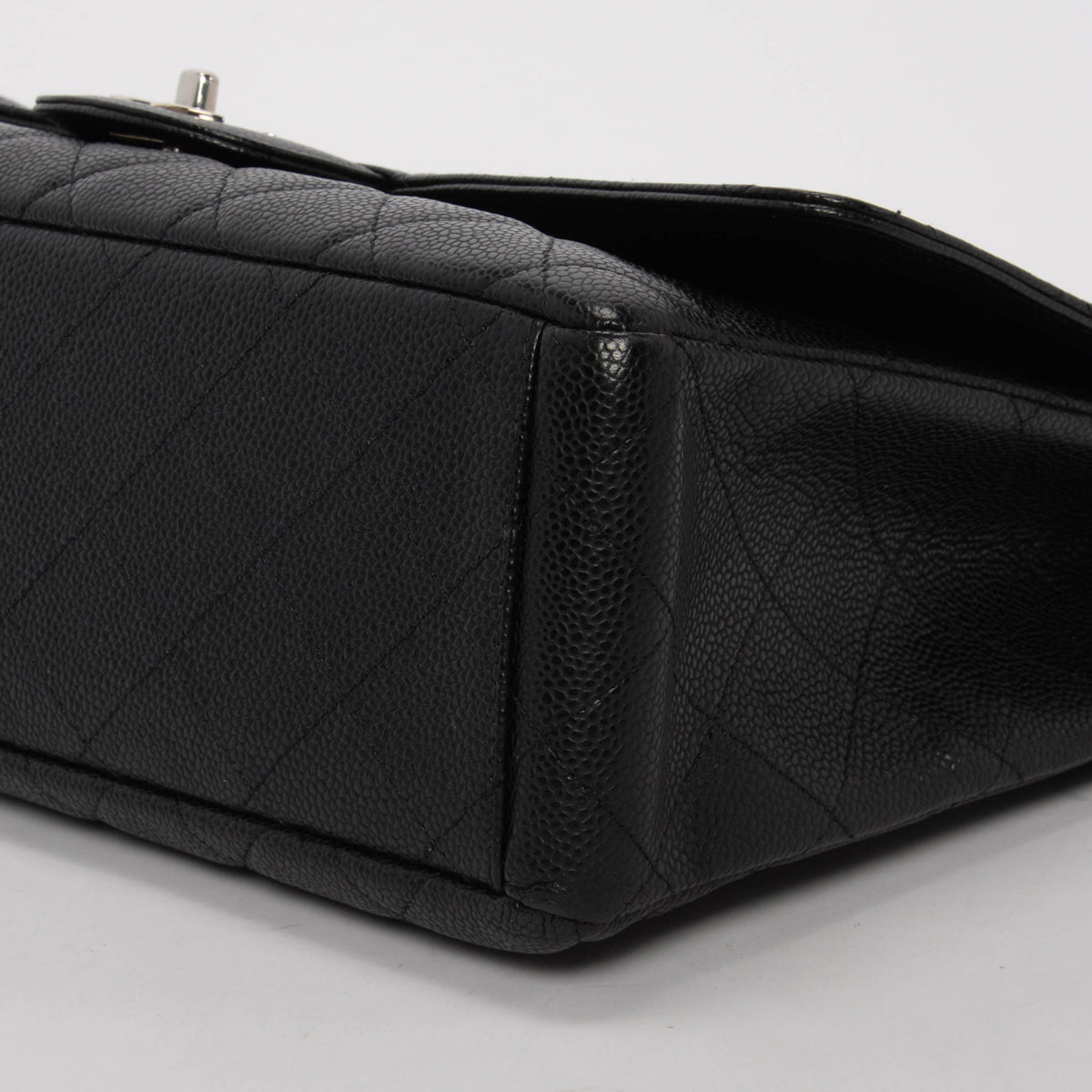 Chanel Black Quilted Caviar Jumbo Single Flap Bag