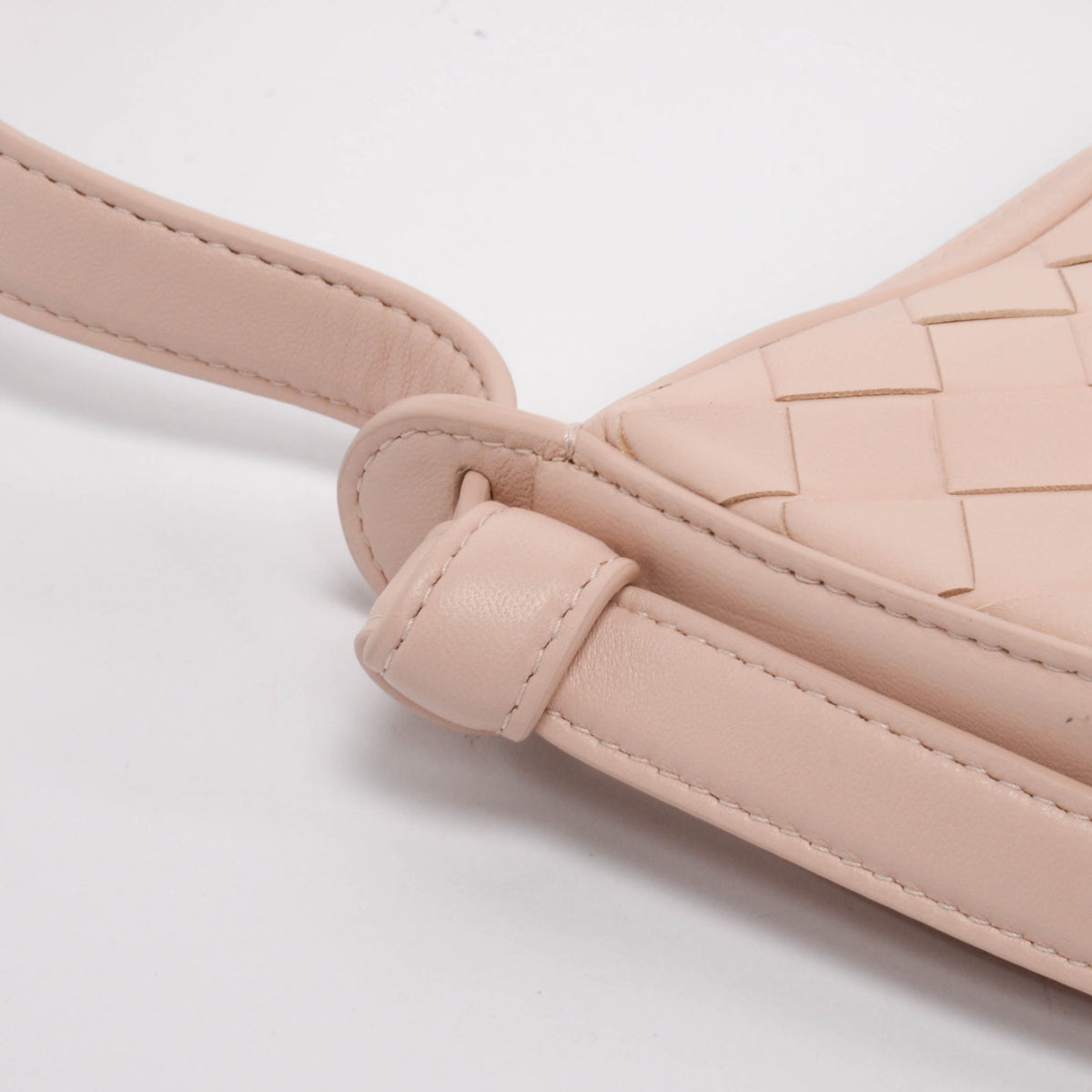 Bottega Veneta Light Pink Intrecciato Lambskin Mini Sunrise Bag