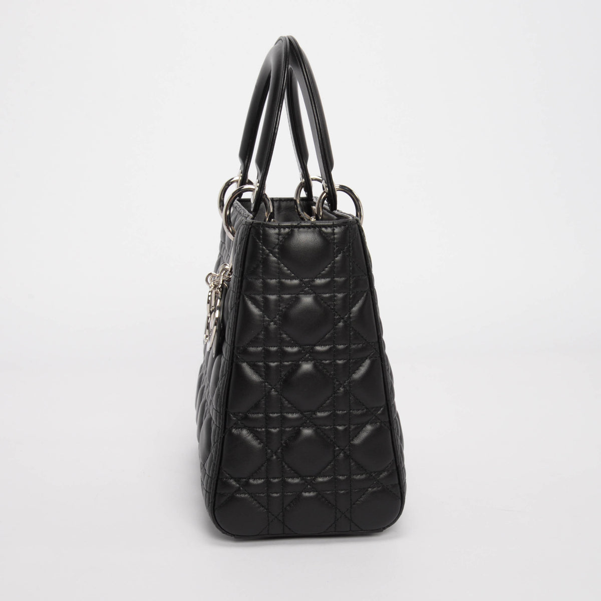 Dior Black Lambskin Cannage Medium Lady Dior Bag