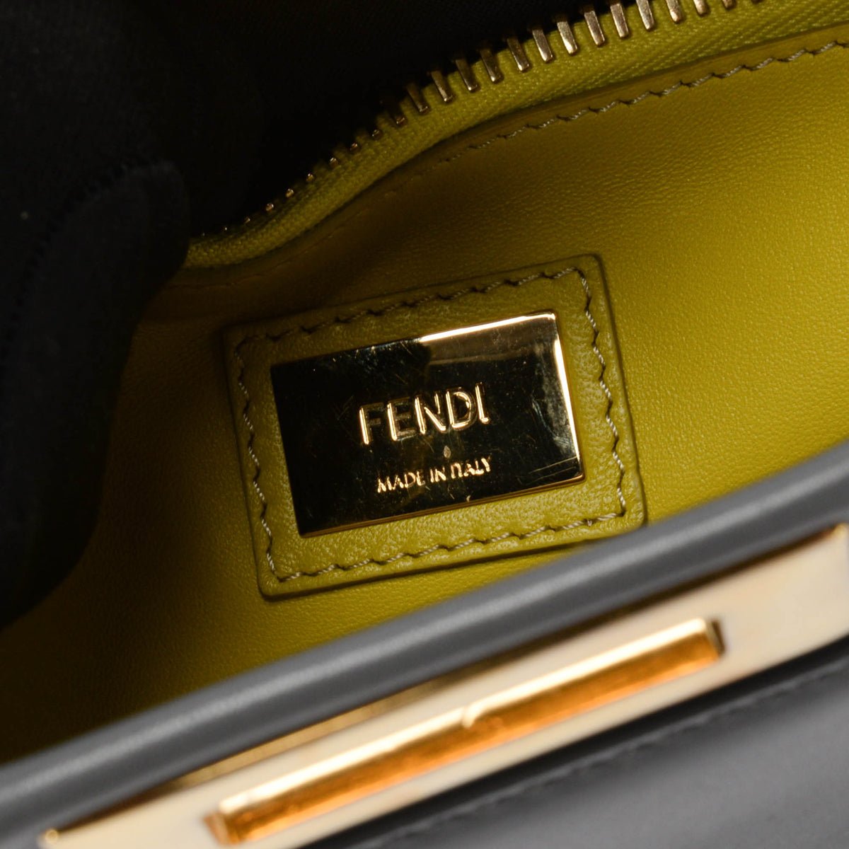 Fendi Dark Grey Nappa Medium Peekaboo Bag