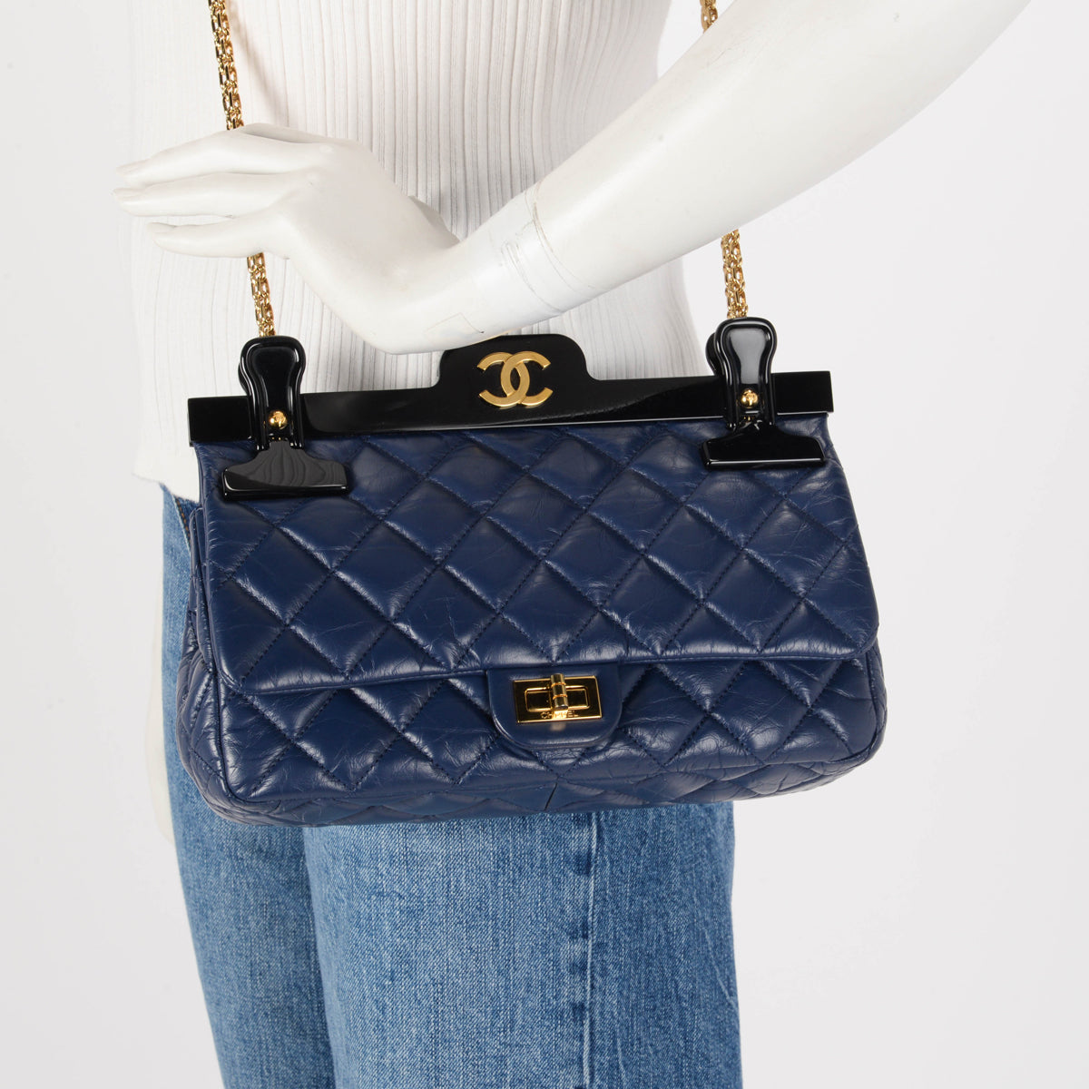 Chanel Navy Aged Calfskin 2.55 Reissue Hanger Flap Bag