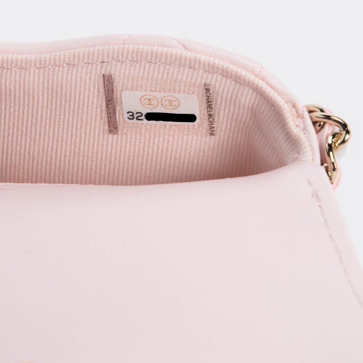 Chanel Light Pink Calfskin Clutch With Chain Wallet