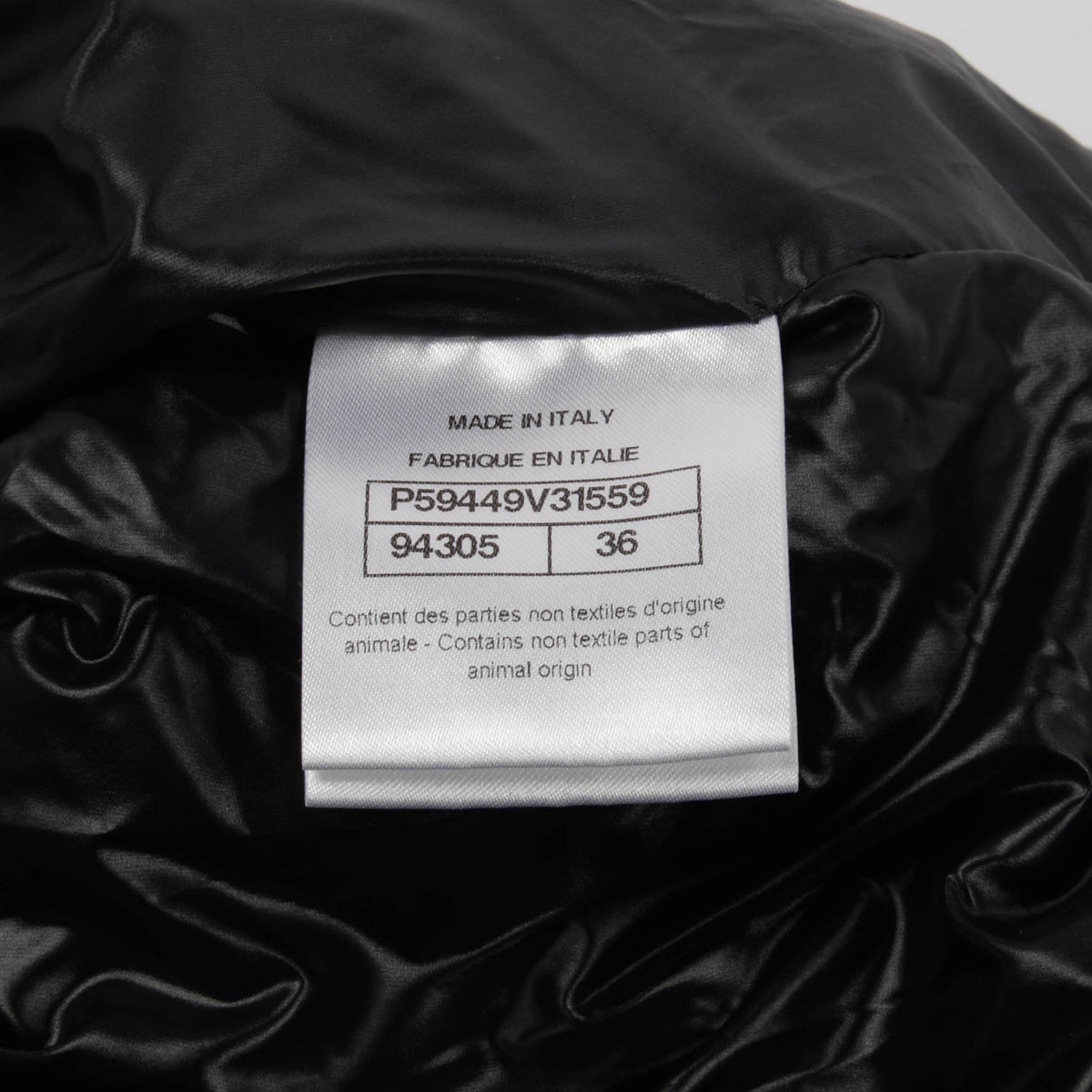 Chanel Black Nylon & Tweed Coco Neige Puffer Jacket FR 36