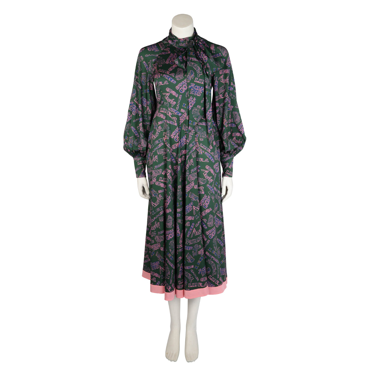 Zimmermann Green & Pink Stretch Silk Zodiac Day Midi Dress 0
