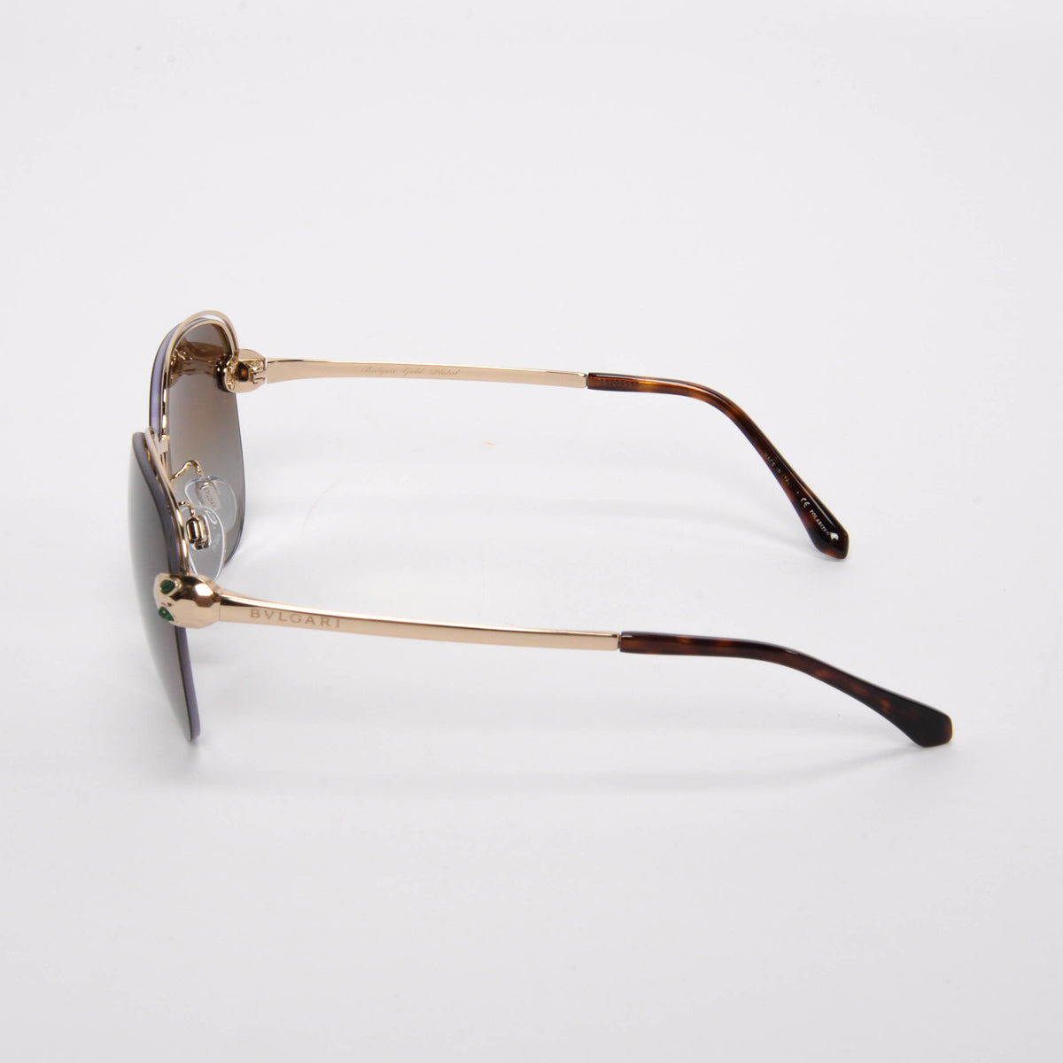 Bulgari Gold Plated Serpenti Pilot Sunglasses