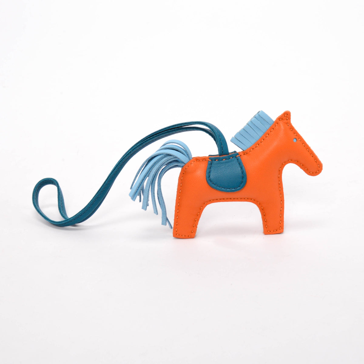Hermes Feu/Celeste/Blue Ismire Milo Lambskin Rodeo PM