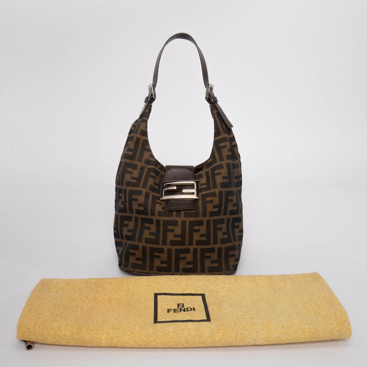 Fendi Tobacco Zucca Hobo Bag