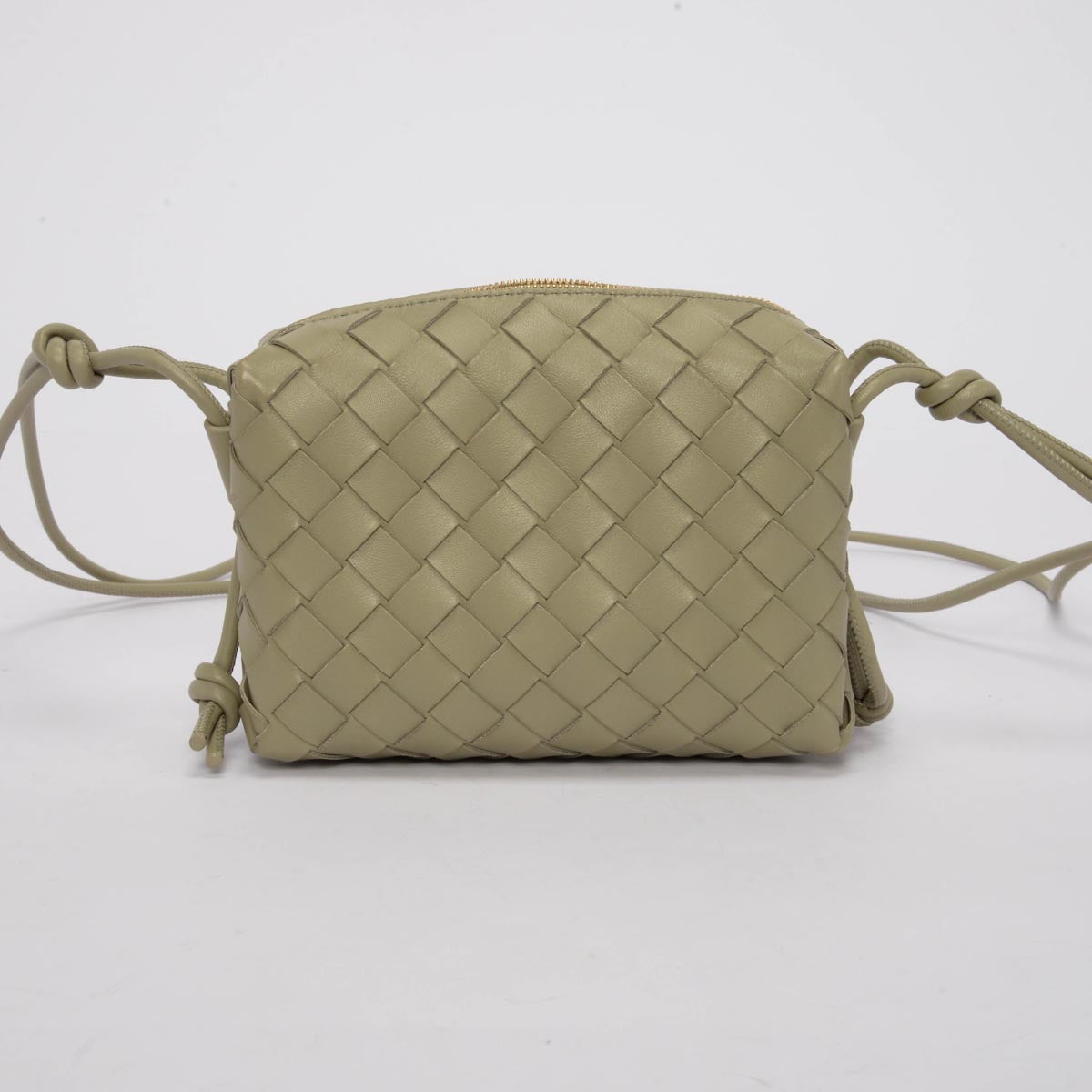 Bottega Veneta Travertine Intrecciato Mini Loop Camera Bag