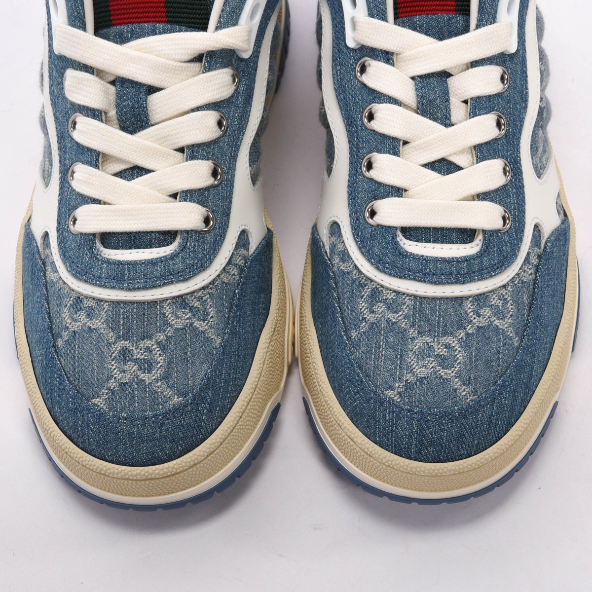 Gucci Blue Denim GG Re-Web Sneakers 37.5