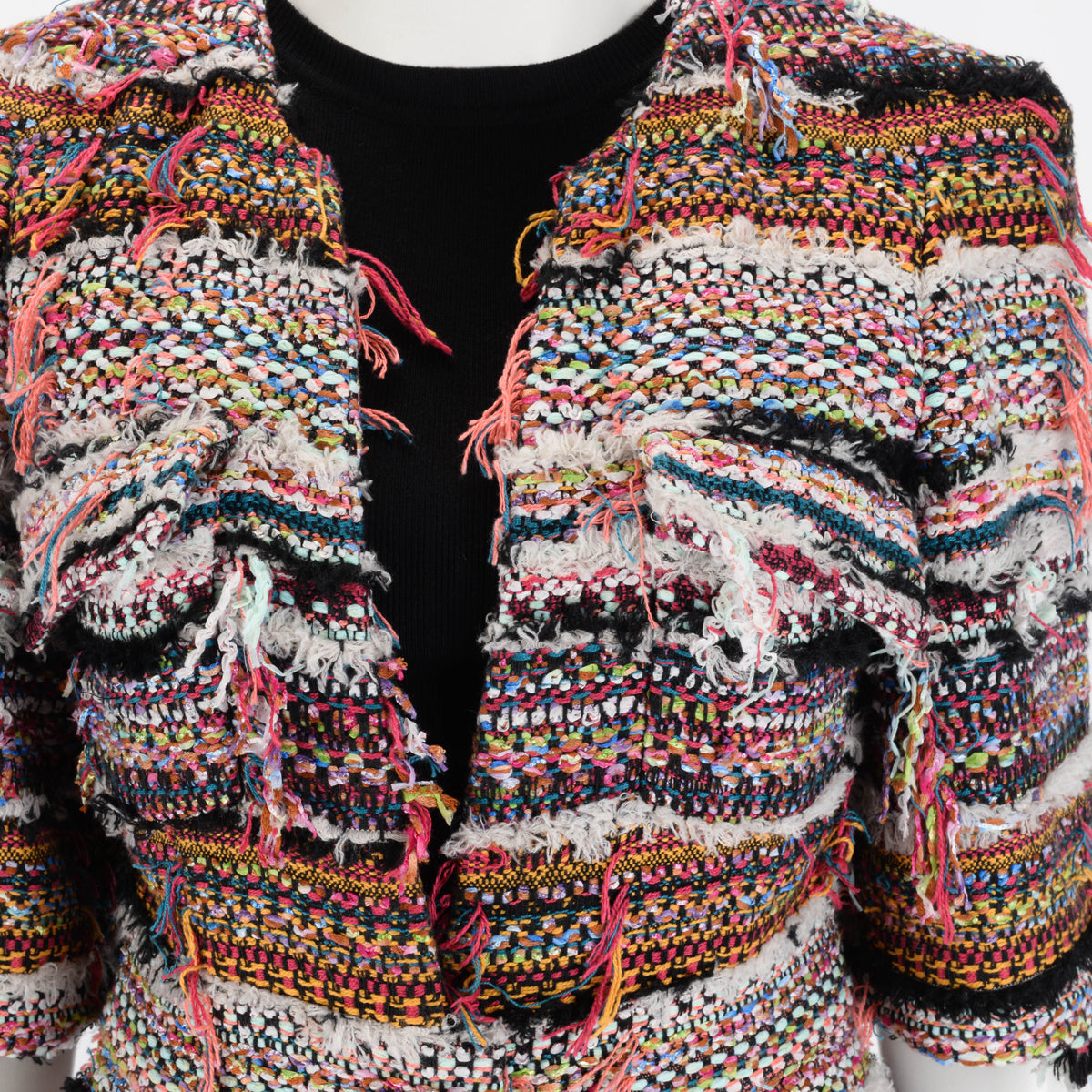 Chanel Multi Colour Fantasy Tweed S/S Jacket FR 40