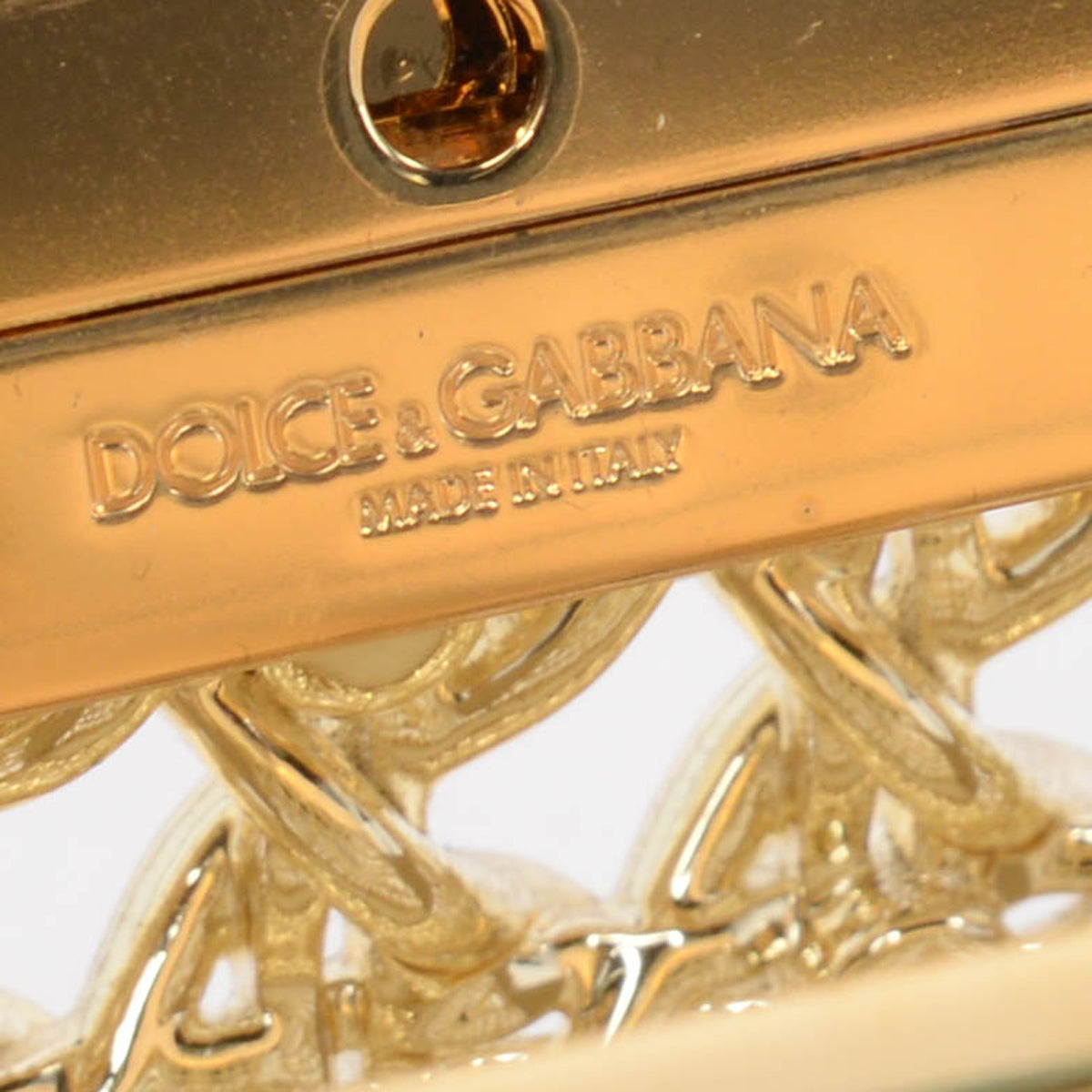 Dolce & Gabbana Gold Pearl Caged Sicily Bag