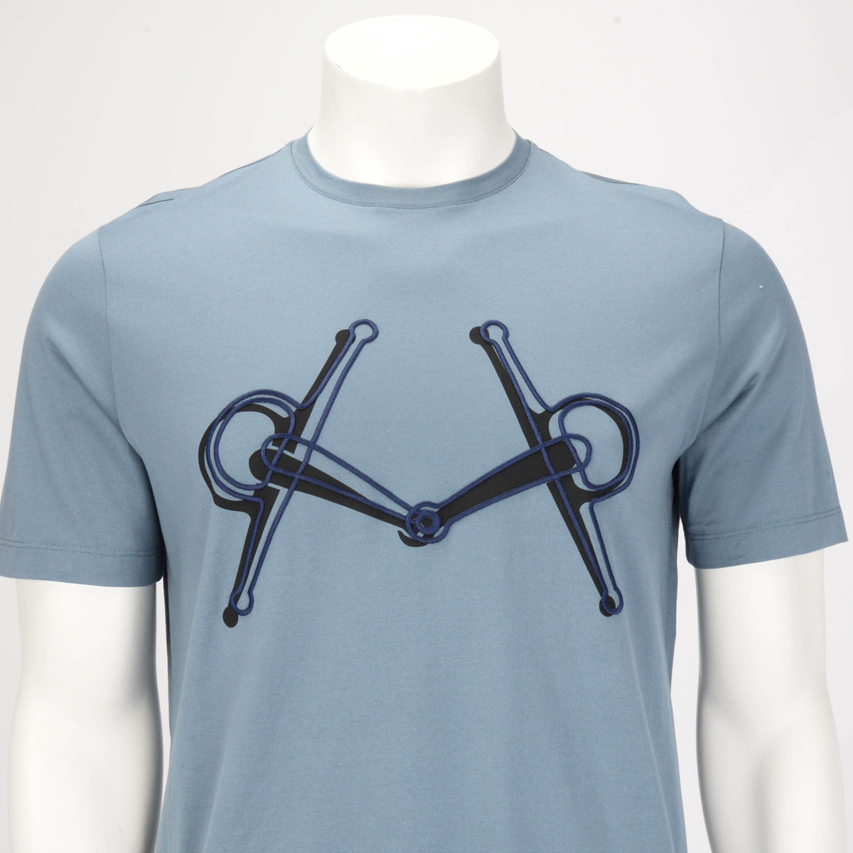 Hermes Cyan Cotton Mors T-Shirt M