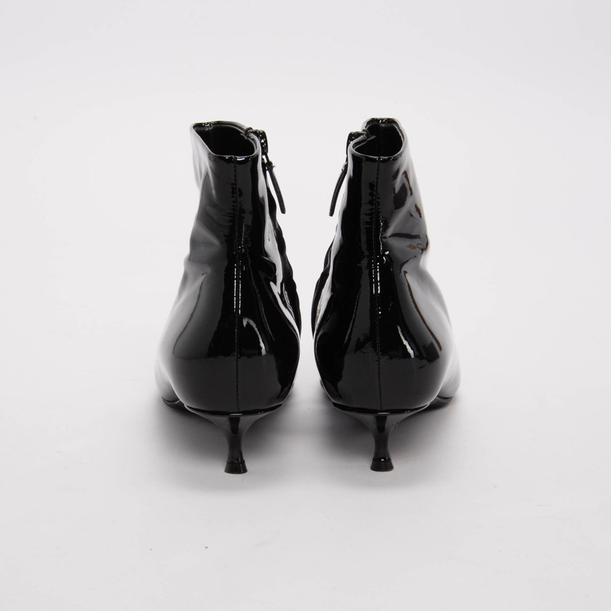 Balenciaga Black Patent BB Knife Booties 38