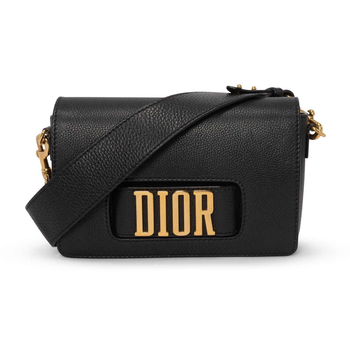 Dior Black Grained Calfskin Dio(R)evolution Flap Bag