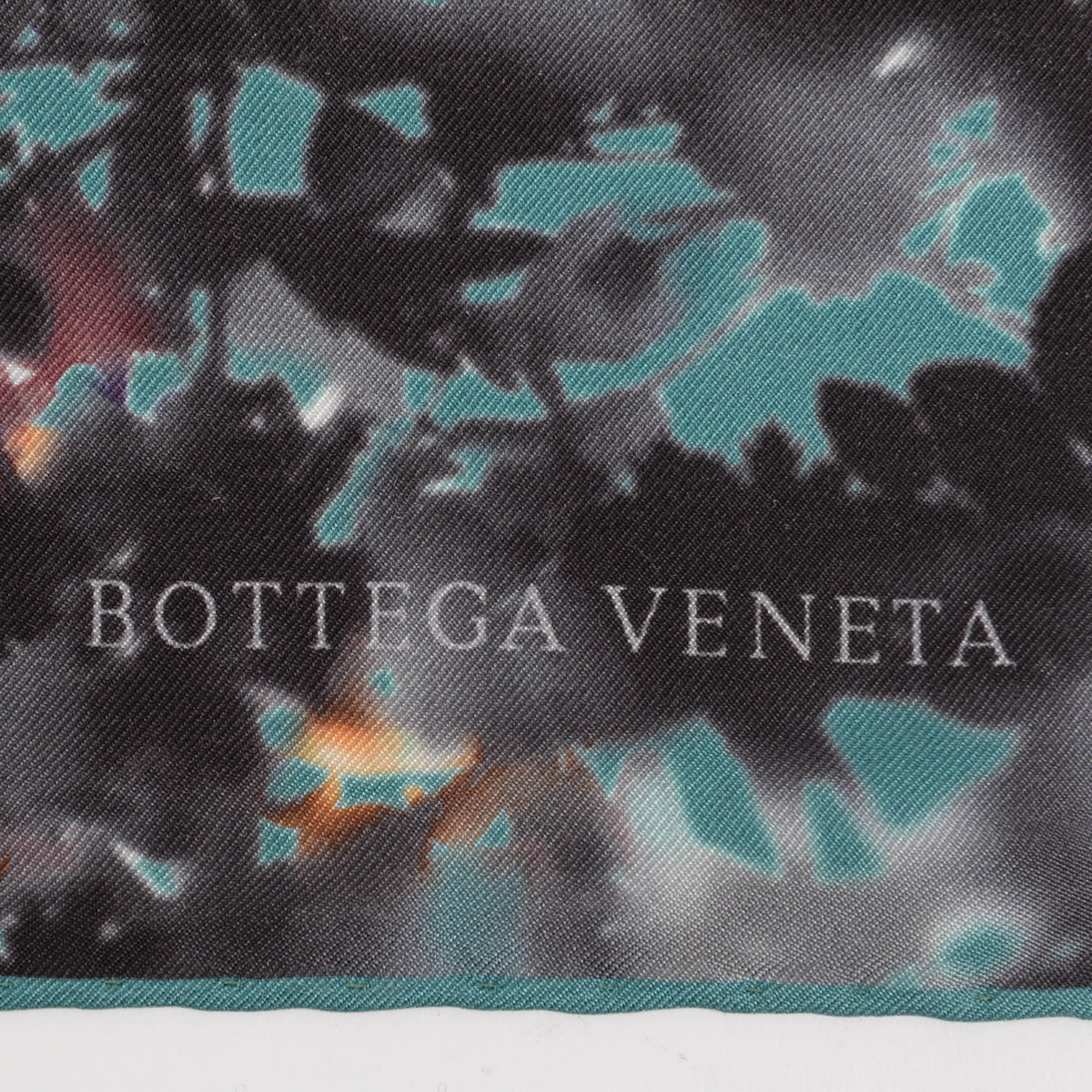 Bottega Veneta Turquoise Silk Digital Floral Print Scarf