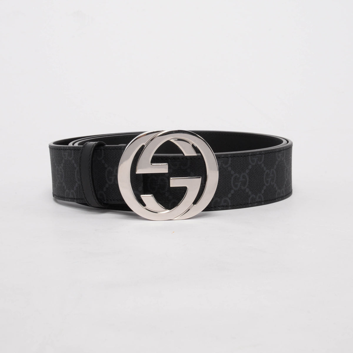 Gucci Black GG Supreme G Buckle Belt