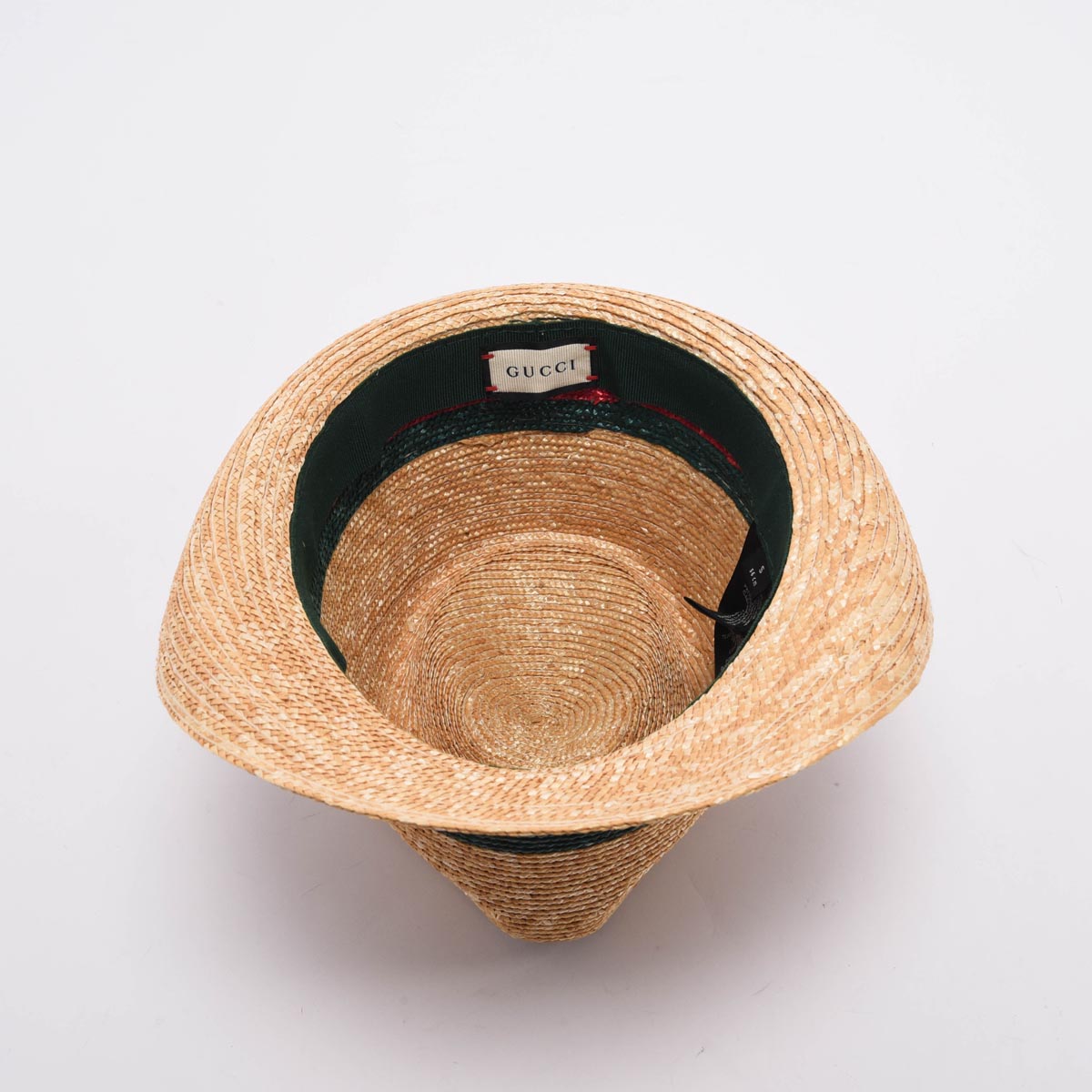 Gucci Beige Abaca Straw Web Fedora Hat