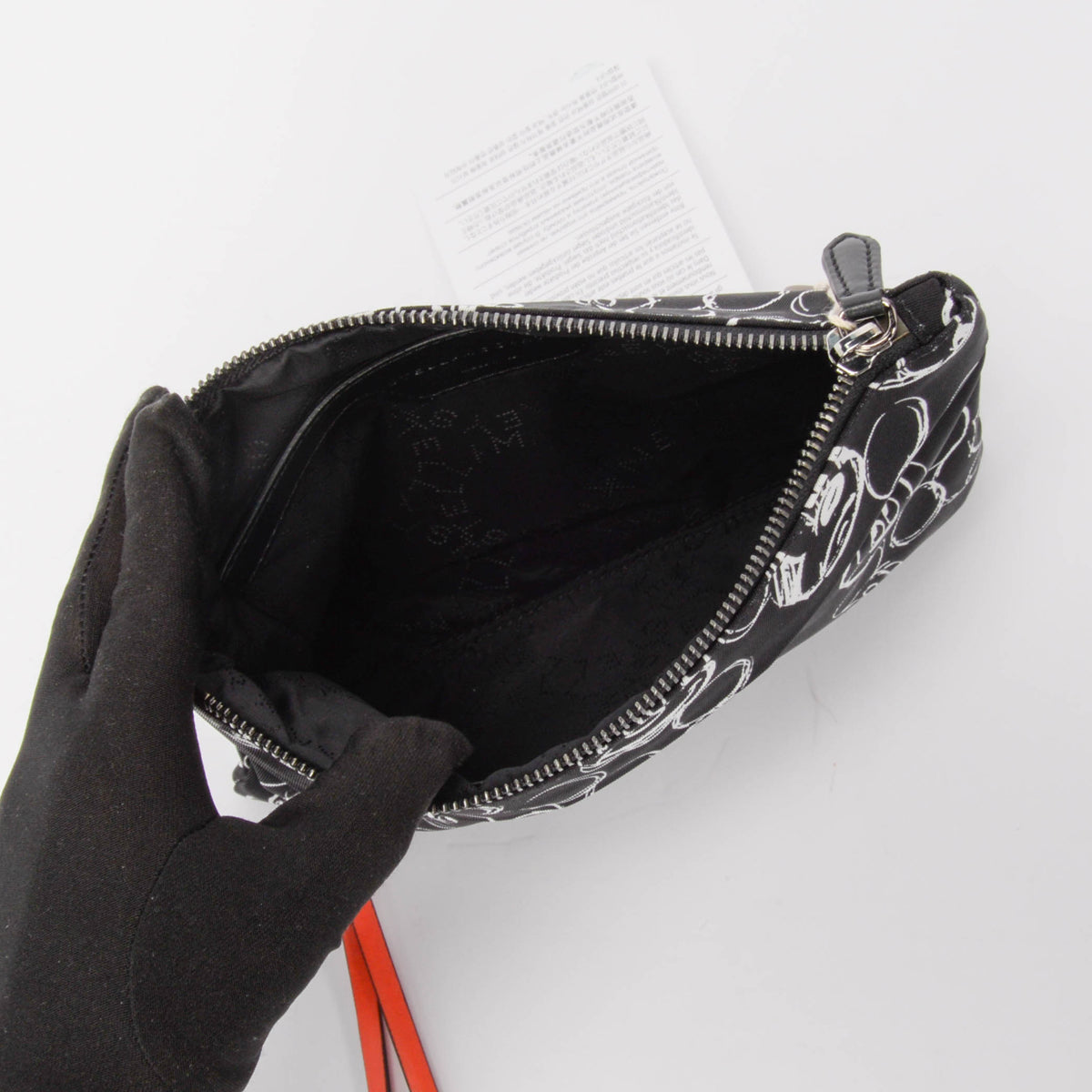 Stella McCartney Black & White Canvas Mickey Mouse Pouch