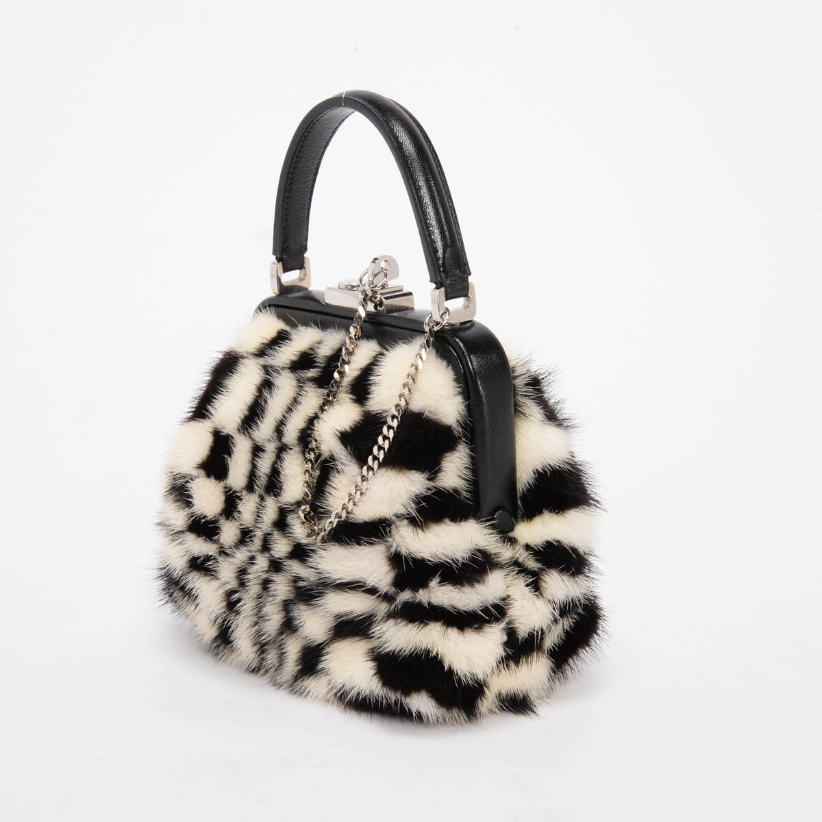 Celine Black & White Mink Mini Bag