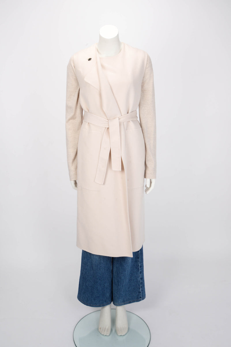 Hermes Blanc Poros Cashmere Sleeveless Coat FR 36