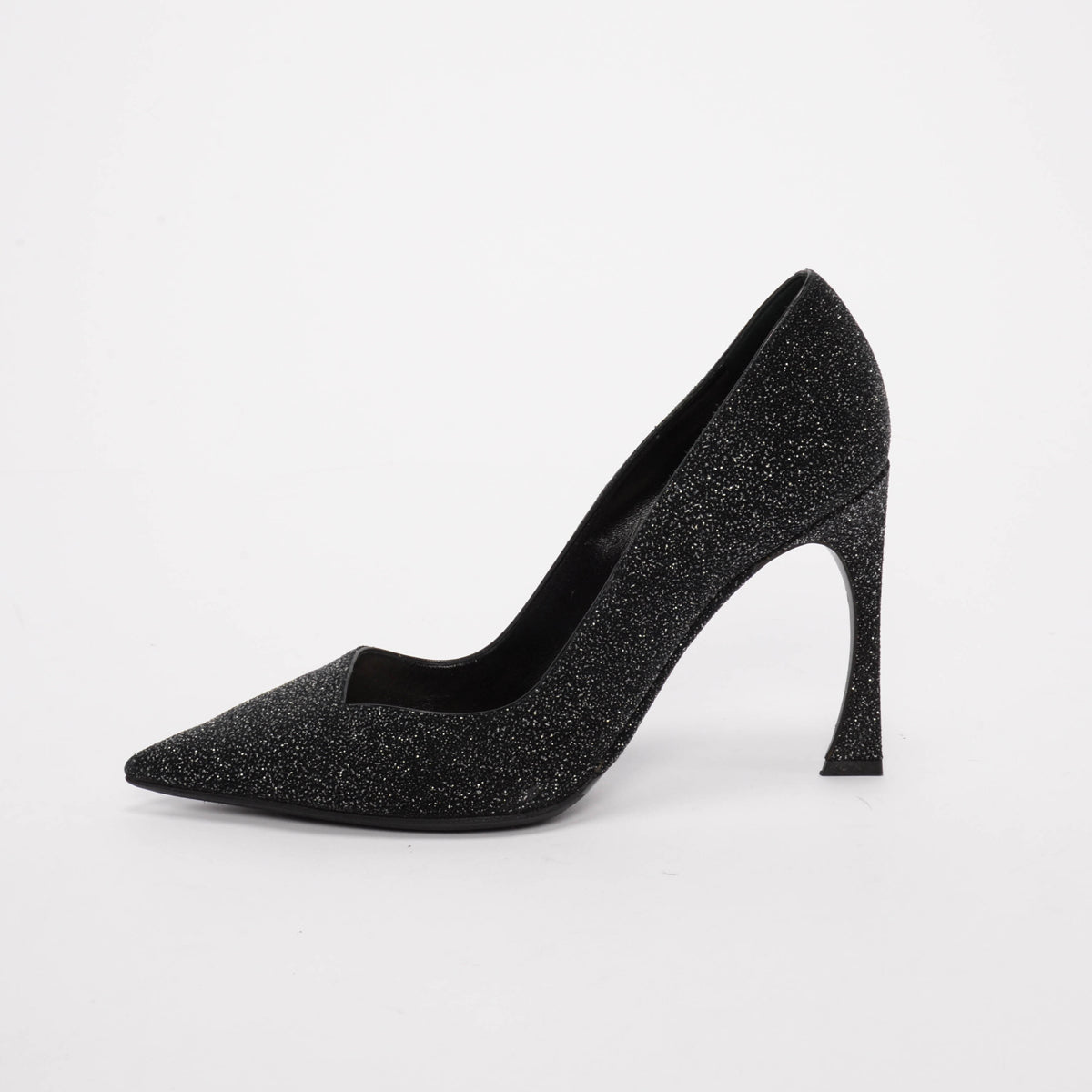 Dior Black Glitter Fabric Songe Pumps 38.5