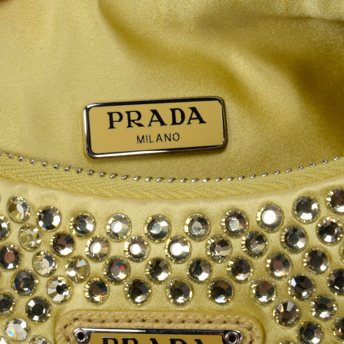 Prada Banana Satin & Crystal Re-Edition 2005 Bag