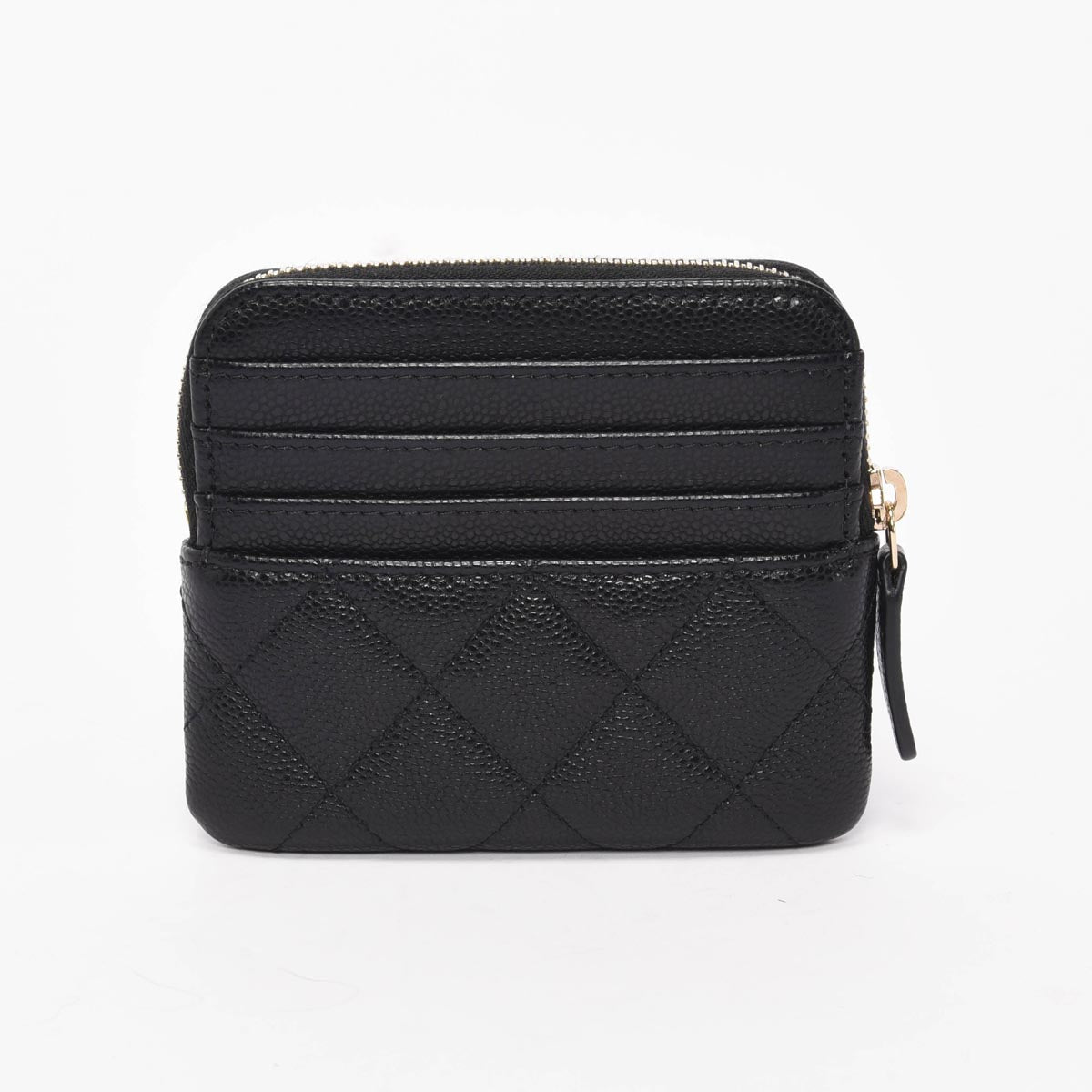 Chanel Black Caviar Classic Zip Square Card Holder