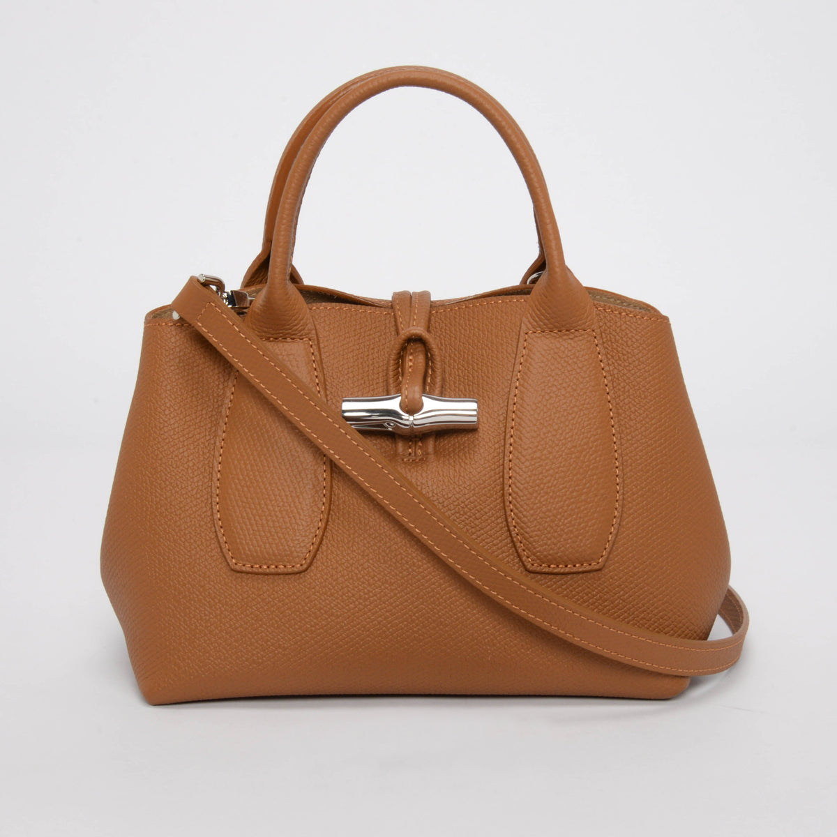 Longchamp Tan Calfskin Small Le Roseau Bag
