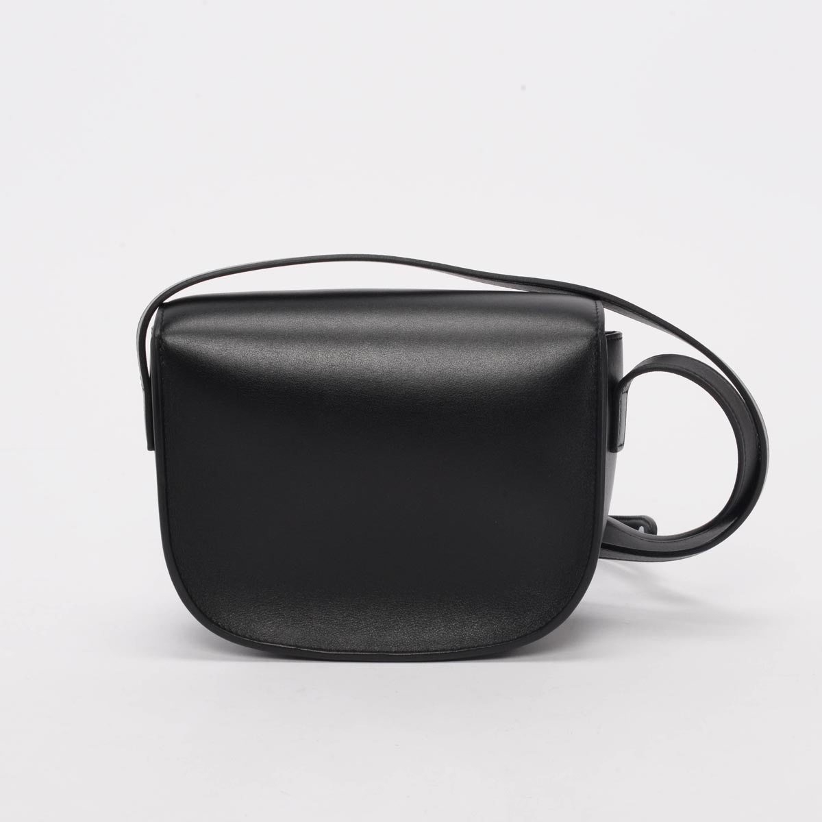 Celine Black Smooth Calfskin Triomphe Folco Cross Body Bag