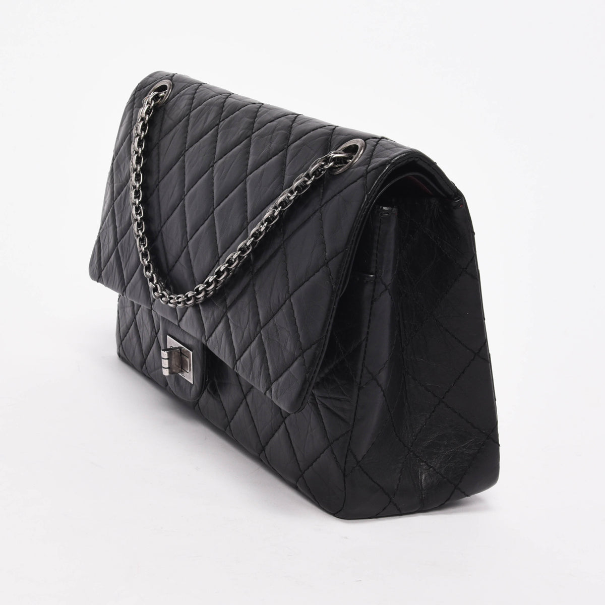 Chanel Black Aged Calfskin 2.55 Reissue 226 Flap Bag