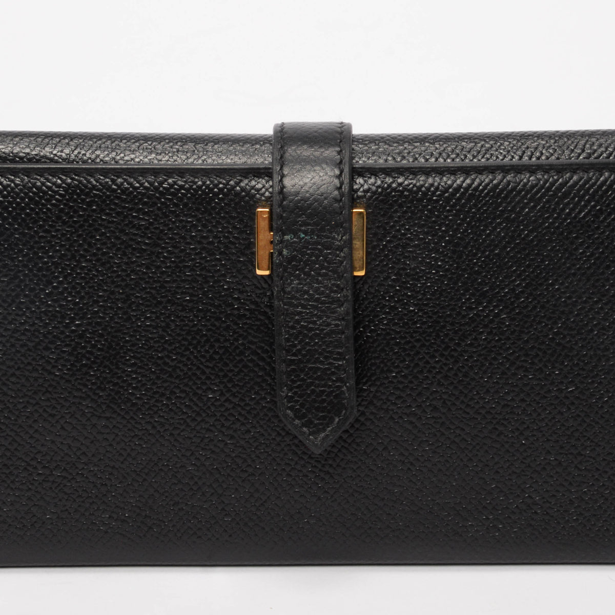 Hermes Black Epsom Bearn Tri-Fold Wallet